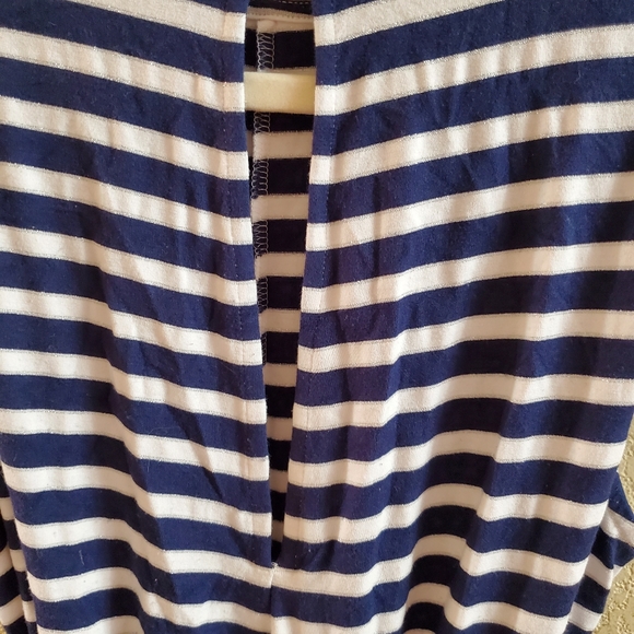 Loft beach shorts romper XS navy stripe silver metallic nautical - Picture 5 of 8